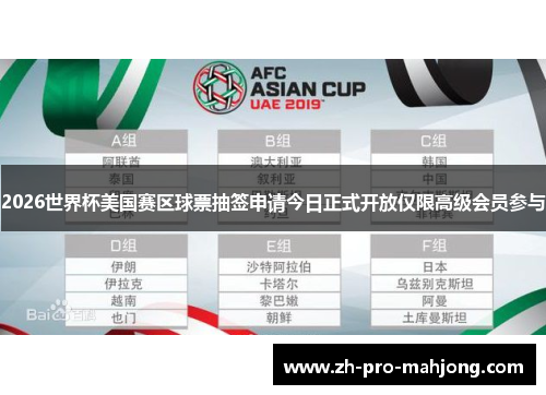 2026世界杯美国赛区球票抽签申请今日正式开放仅限高级会员参与